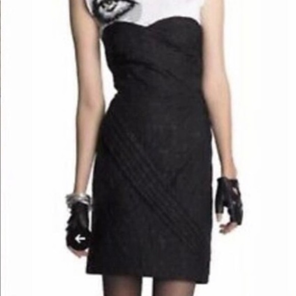 JEAN PAUL Gaultier For Target Cloque Black Strapless Dress Embossed Floral - Picture 6 of 13